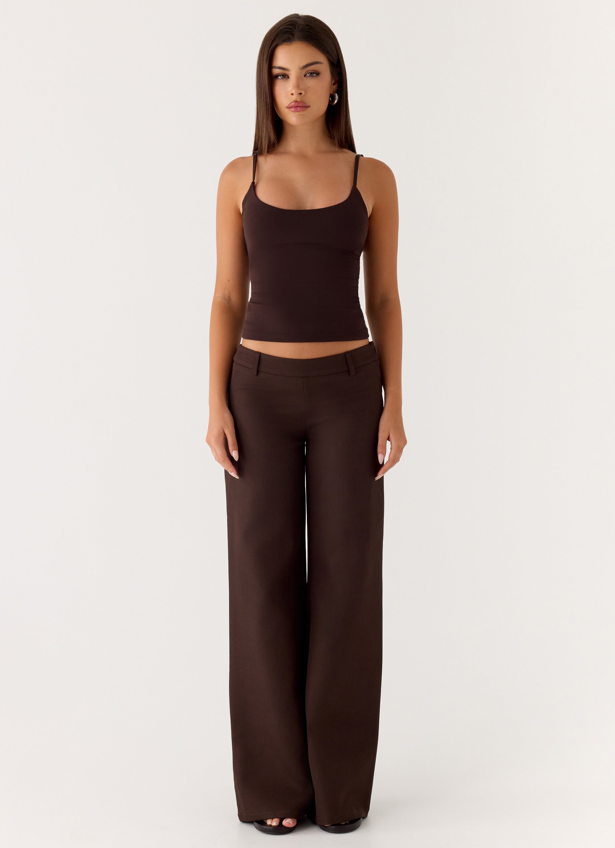 Chic Collection | Low Rise Slim Fit Pants with Stretch Fabric | Effortless Elegance for Confident Style