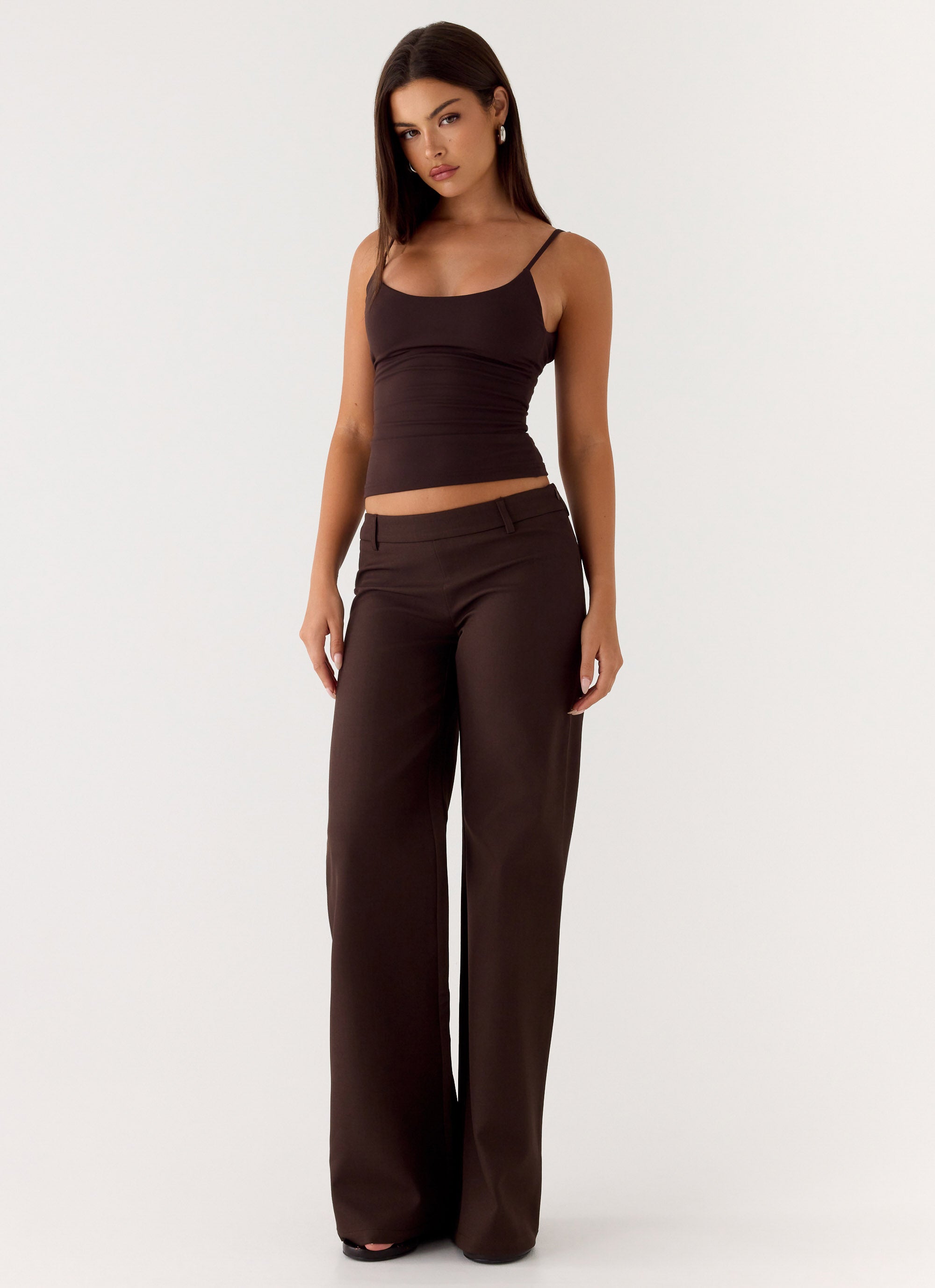 Chic Collection | Low Rise Slim Fit Pants with Stretch Fabric | Effortless Elegance for Confident Style