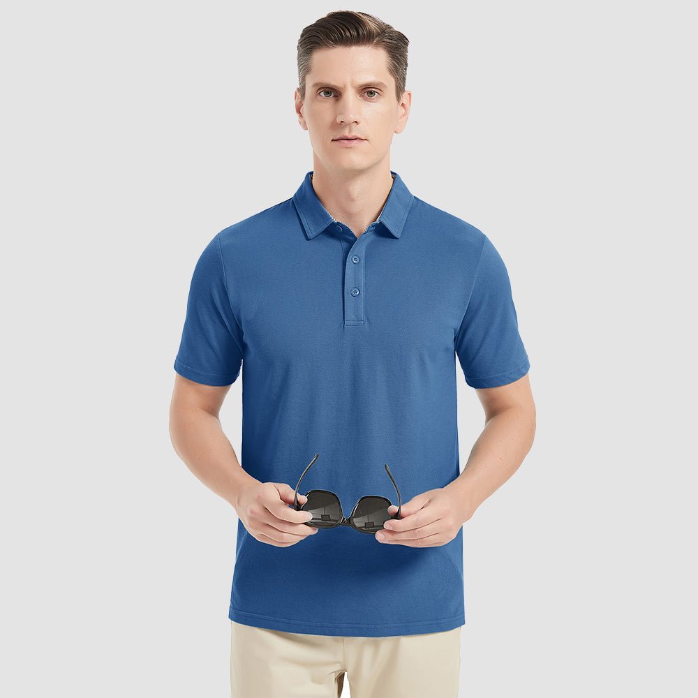 Classic Golf Polos | Men's Polo Shirt with Moisture Wicking | Breathable Cotton Blend for Ultimate Comfort
