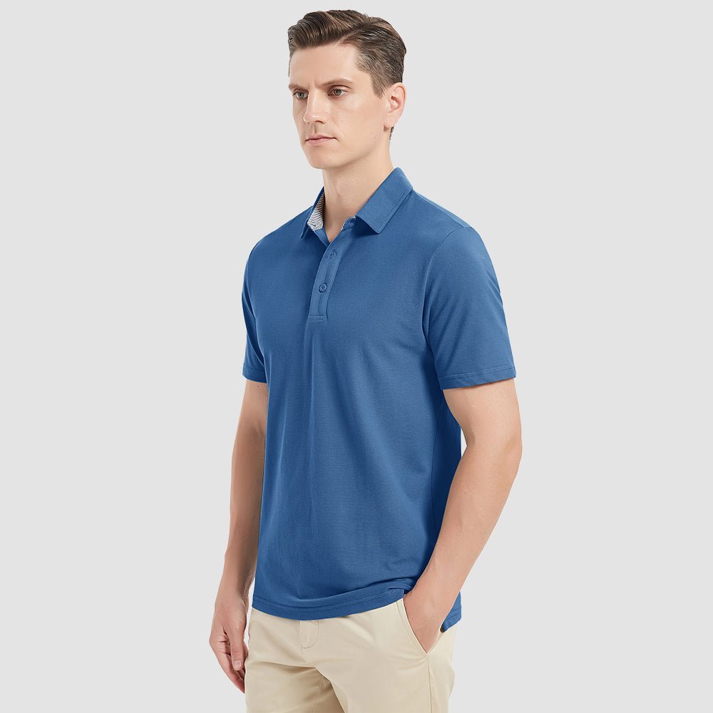 Classic Golf Polos | Men's Polo Shirt with Moisture Wicking | Breathable Cotton Blend for Ultimate Comfort
