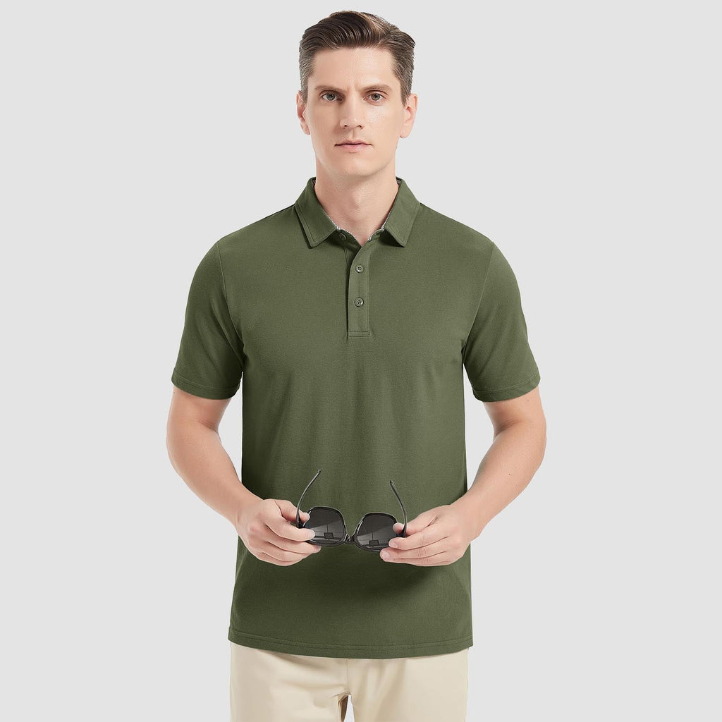 Classic Golf Polos | Men's Polo Shirt with Moisture Wicking | Breathable Cotton Blend for Ultimate Comfort
