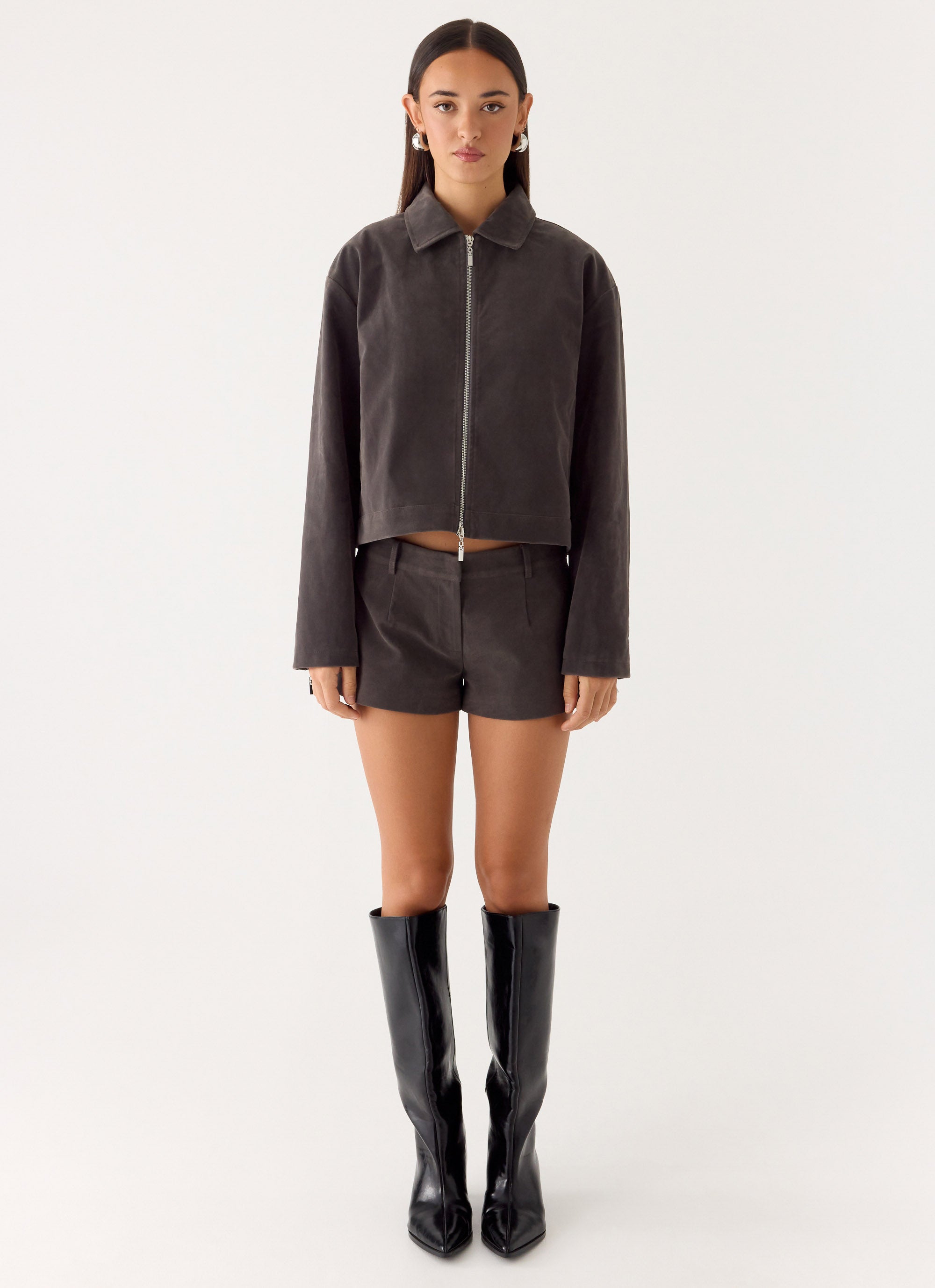 Elevated Faux Suede | Women's Shorts with Pockets & Low Rise Design for Chic Daytime Style