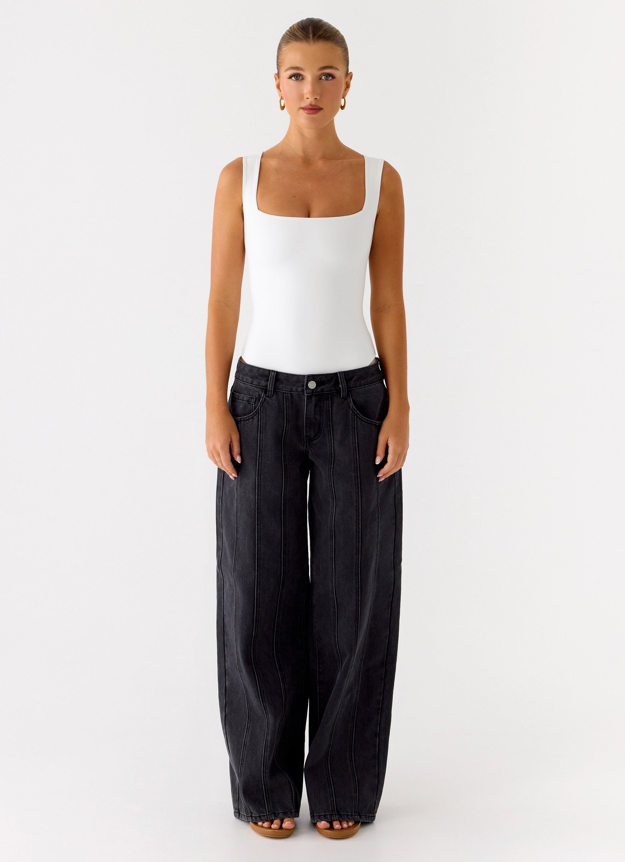 Eniola Collection | Women's Bodysuit with Square Neckline & Thick Straps | Flattering Fit for All-Day Comfort