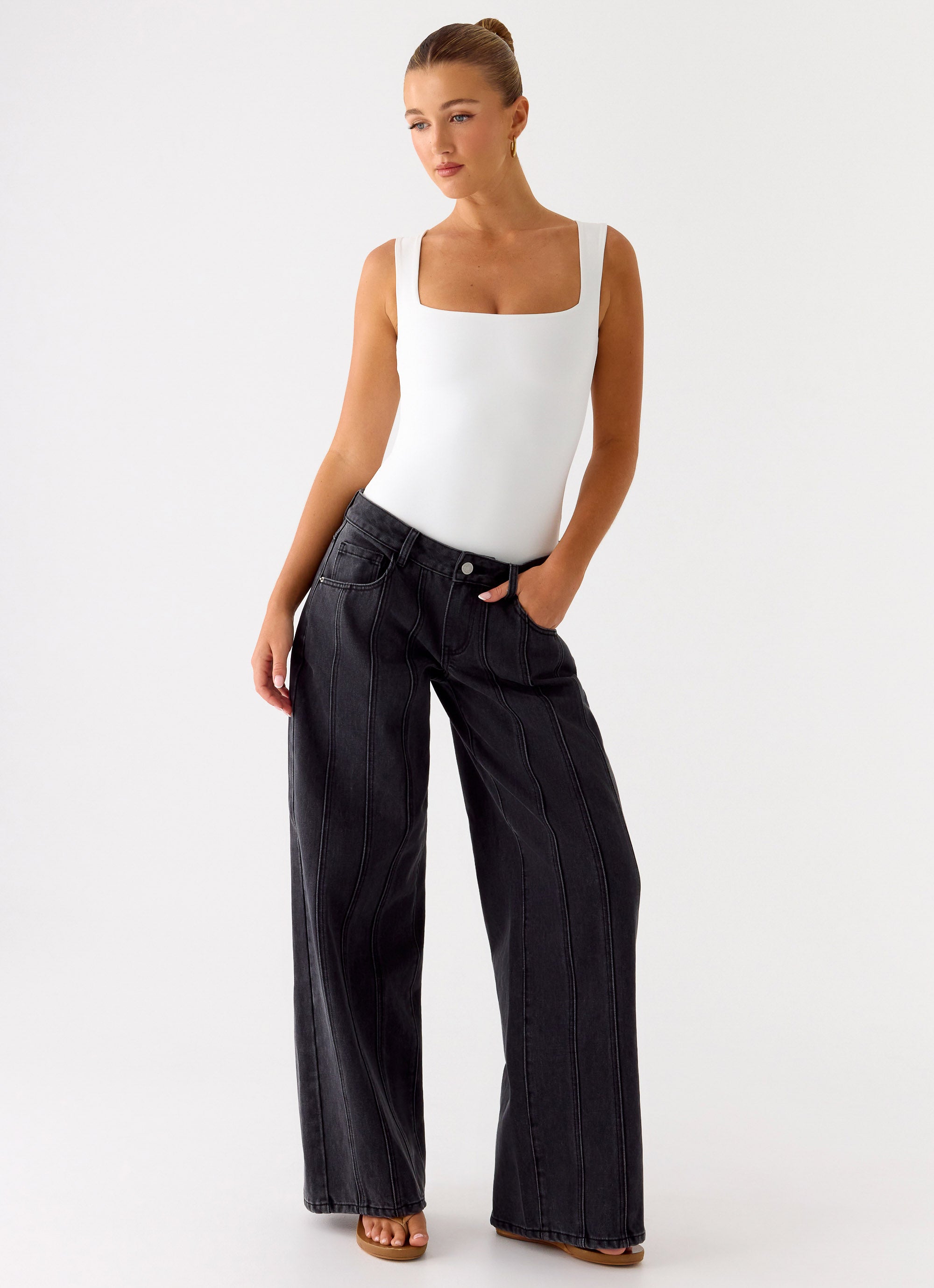 Eniola Collection | Women's Bodysuit with Square Neckline & Thick Straps | Flattering Fit for All-Day Comfort