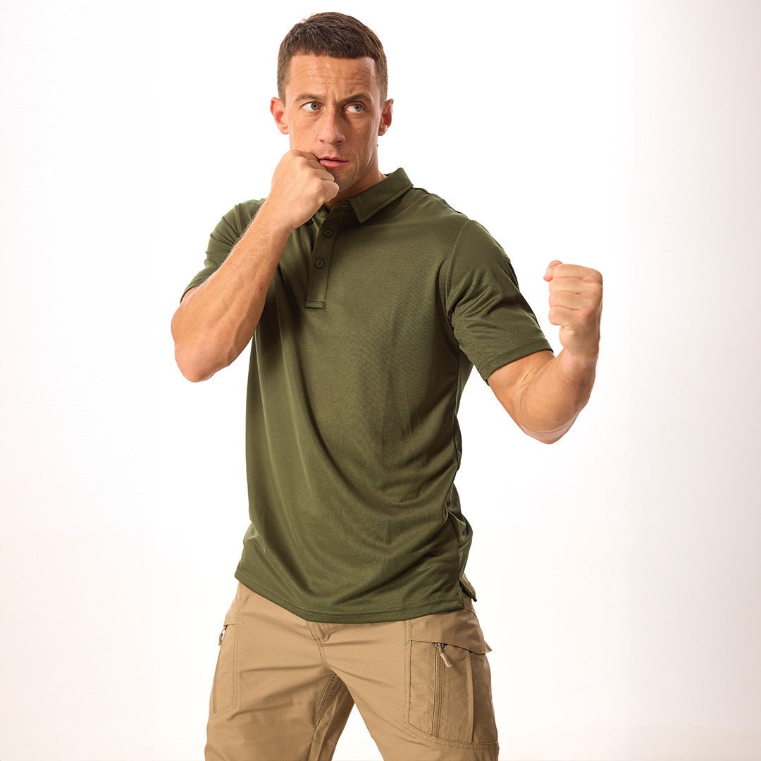 Tactical Performance Polo Shirt | Quick-Drying with UPF 50+ Protection | Lightweight Design for Outdoor Comfort