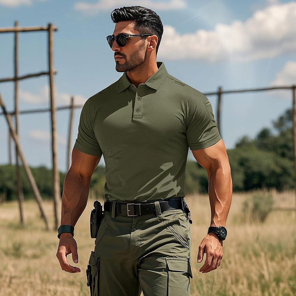 Tactical Performance Polo Shirt | Quick-Drying with UPF 50+ Protection | Lightweight Design for Outdoor Comfort